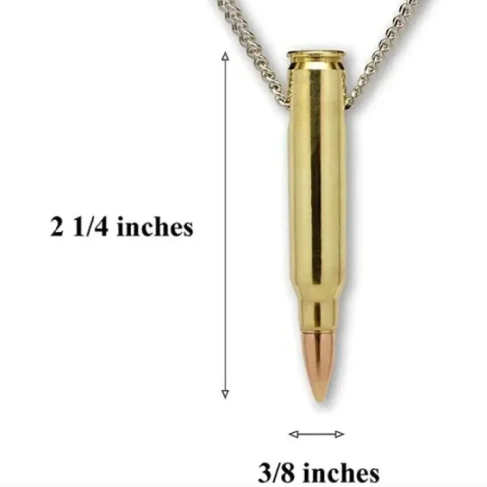 REMINGTON 223 bullet necklace hand polished brass & copper finish 20